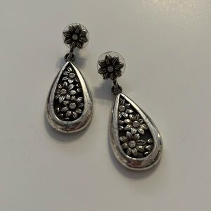 Brighton earrings. Classic silver plate with crystal accents.